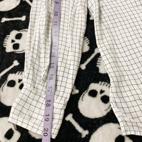 CLEO PETITES Creamy white and black checkered 3/4th sleeve shirt ~ XS SMALL top - Picture 9 of 11